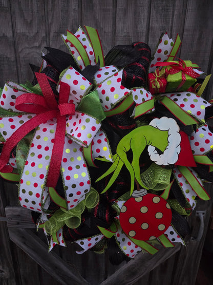 Grinch Hand Christmas Wreath
