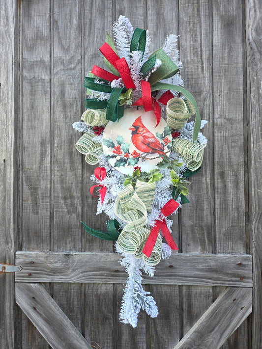 Christmas Cardinal Swag